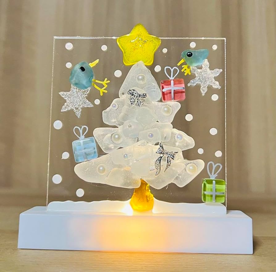 シーグラスアート『 クリスマス globe.。.:*☆』 WOL.S シーグラスアート クリスマス その他インテリア雑貨 WOL.S